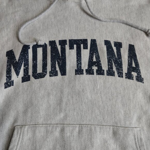 Champion Reverse Weave MONTANA Hoodie Small Grey Heathered - Picture 2 of 12